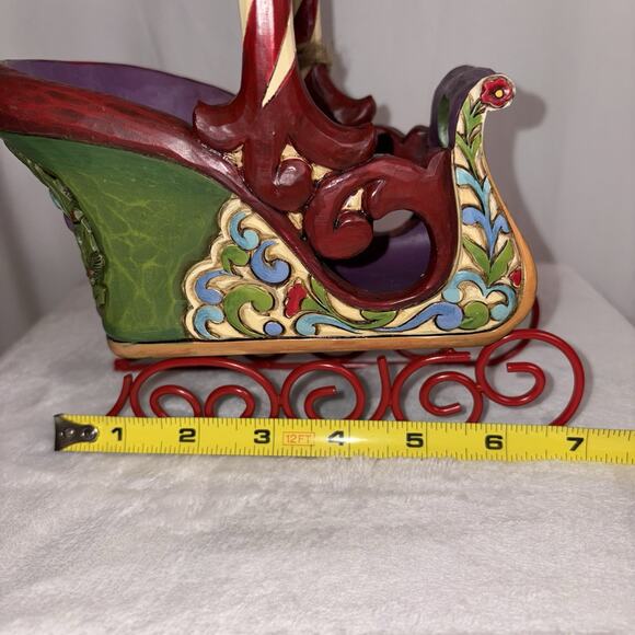 Jim Shore Christmas “Jingle All The Way” Sleigh With 3 Ornaments - Picture 14 of 16
